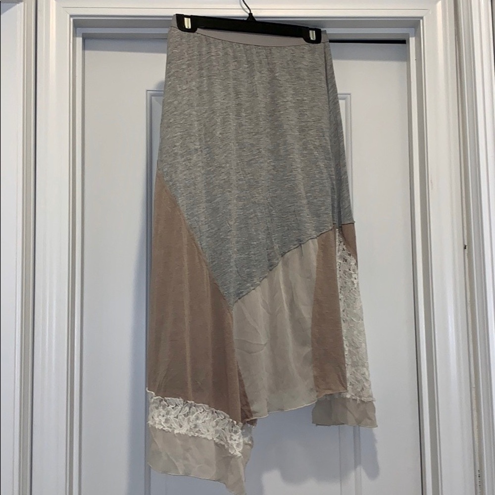 Asymmetrical cotton/poly and lace skirt - Size M